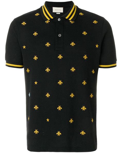 men gucci polo shirts|gucci bee embroidered polo shirt.